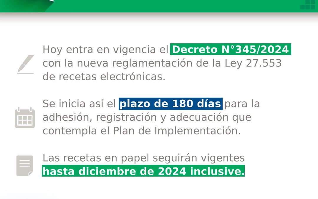 Decreto N° 345/2024 – Recetas electrónicas